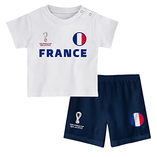 FIFA Kinder Offizielles World Cup 2022 T-Shirt und Shorts – Frankreich – Auswärts Country Tee Set, Navy/Navy, 3-6 Months von FIFA