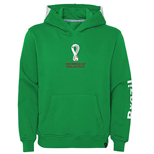 FIFA Mädchen Official World Cup 2022 Hoodie, Girls, Brazil, Team Colours, Age 13-15 Kapuzenpullover, Green, Extra Large, 12-13 von FIFA