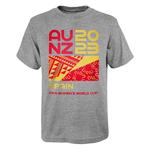 Offizielles Fan-T-Shirt für Erwachsene bei der Frauenfussball-Weltmeisterschaft 2023, Spanien, Grau, Mittel von FIFA
