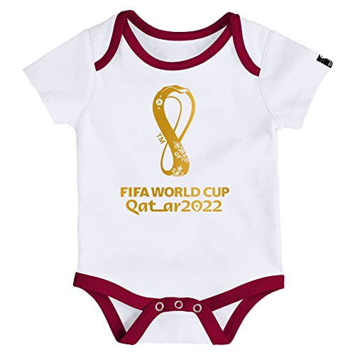 FIFA Unisex Baby Offizieller World Cup 2022 Logo Body Babystrampler, Weiß, 50 von FIFA