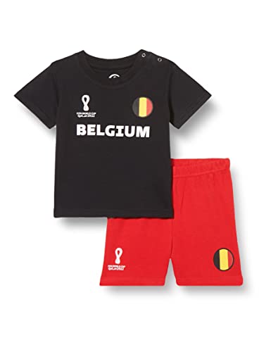 FIFA Unisex Kinder Official World Cup 2022 Tee & Short Set, Toddlers, Belgium, Alternate Colours, Age 4, Black, Large von FIFA