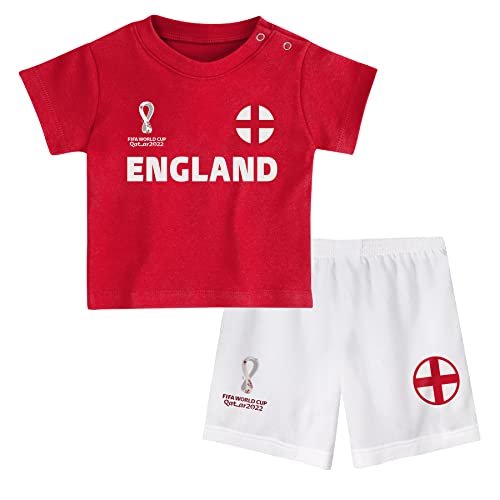 FIFA Unisex Kinder Official World Cup 2022 Tee & Short Set, Toddlers, England, Alternate Colours, Age 2, Red, Small von FIFA