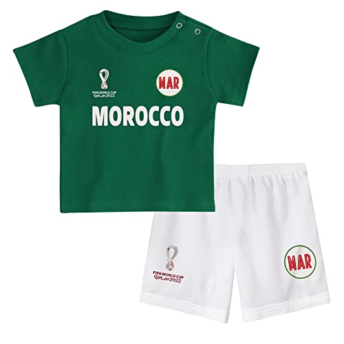 FIFA Unisex Kinder Official World Cup 2022 Tee & Short Set, Toddlers, Morocco, Alternate Colours, Age 2, Green, Small von FIFA
