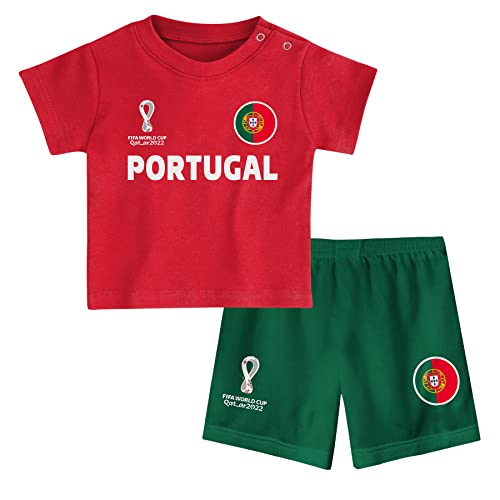 FIFA Unisex Kinder Official World Cup 2022 Tee & Short Set, Toddlers, Portugal, Team Colours, Age 2, Red, Small von FIFA