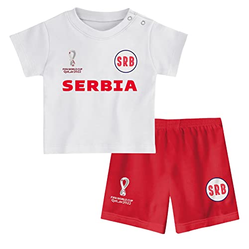 FIFA Unisex Kinder Official World Cup 2022 Tee & Short Set, Toddlers, Serbia, Alternate Colours, Age 4, White, Large von FIFA