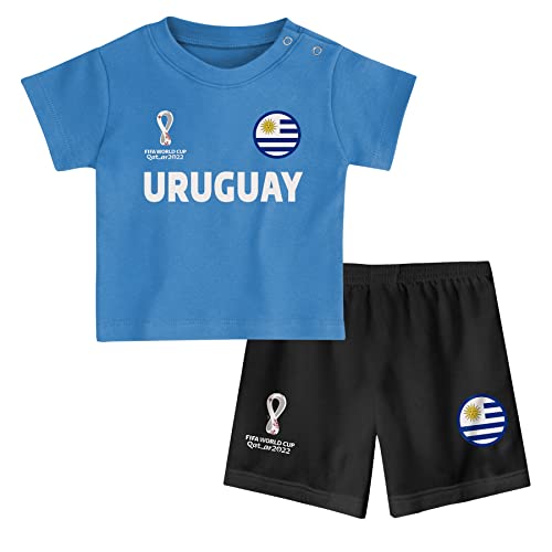 FIFA Unisex Kinder Official World Cup 2022 Tee & Short Set, Toddlers, Uruguay, Team Colours, Age 4, Blue, Large von FIFA