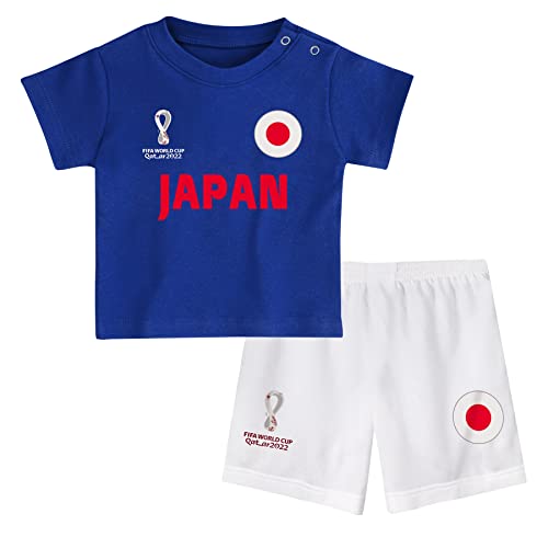 FIFA Kinder Offizielles Weltmeisterschaft 2022 T-Shirt & Shorts Set – Japan – Zuhause Country Tee & Shorts, blau, 12 Months von FIFA