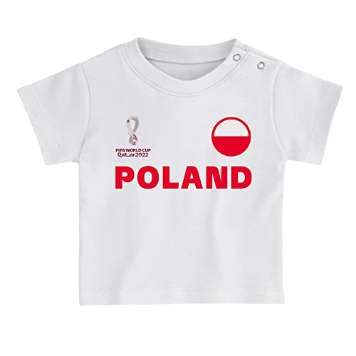 FIFA Unisex Kinder Offizielles World Cup 2022 T-Shirt & Shorts Set – Polen – Zuhause Country Tee & Shorts, rot, 12 Monate von FIFA