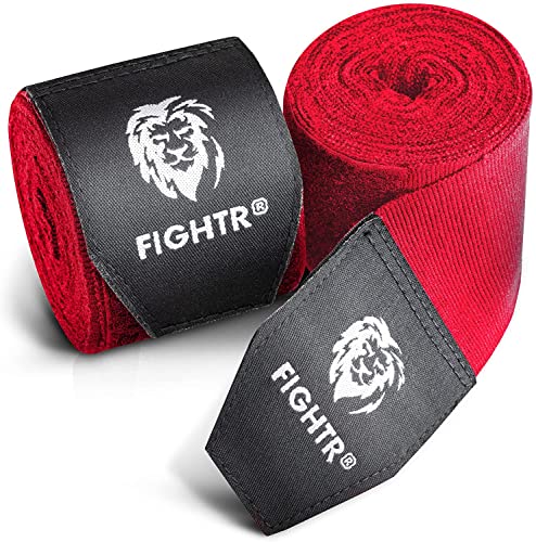 FIGHTR® Premium Boxbandagen für max. Stabilität und Sicherheit | 4m halb elastische Bandage mit Daumenschlaufe für Boxen, MMA, Muay Thai - Box Hand Bandage Sport | Set aus 5 von FIGHTR
