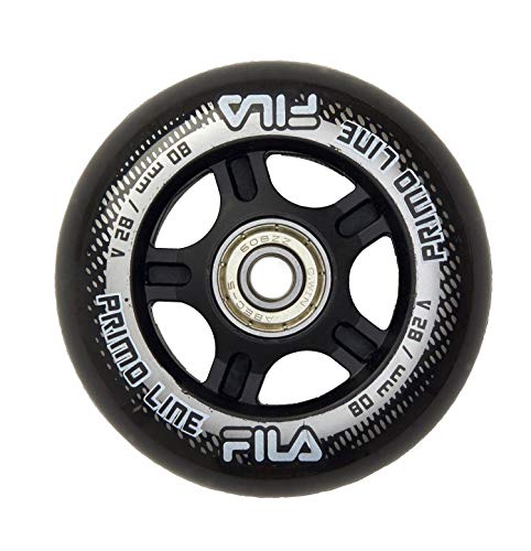 FILA SKATES Wheels + Spacers Rollenset für Kinder, Unisex, Mehrfarbig, 80mm/82A+A5+AS6mm von FILA SKATES