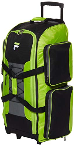 Fila 81,3 cm großes, leichtes Rollen, schwarz, Einheitsgröße, Neon Lime, Einheitsgröße, 81,3 cm leichte Reisetasche mit Rollen von FILA