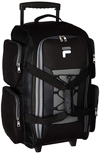 Fila Leichte Reisetasche mit Rollen, 56 cm, schwarz, Einheitsgröße, 55,9 cm leichte Reisetasche mit Rollen von FILA