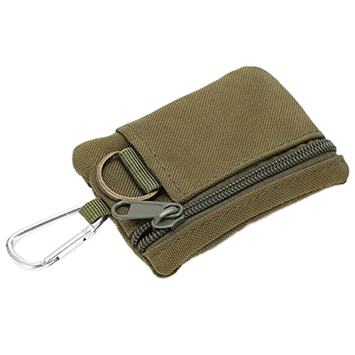 FILFEEL Tactical Molle Pouch mit Karabiner, Outdoor EDC Molle Pouch Wallet, Tragbares Mini-Schlüsselkartenetui EDC Pouch Bag Coin Purse Wandern Hüfttaschen (10.5x8x1.5cm) (Grün) von FILFEEL