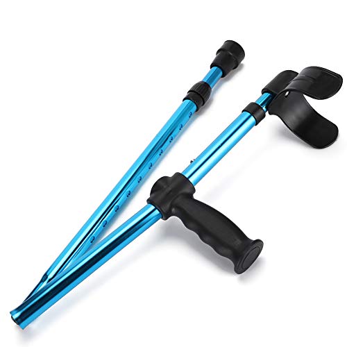 Walking Cane, tragbare klappbare Unterarmkrücken für Erwachsene, verstellbare teleskopierbare Unterarm-Cane-Krücke für ältere Menschen mit Behinderungen (Packung mit 1 Stück/blau) von FILFEEL