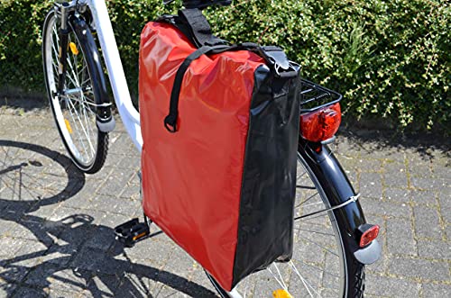 Filmer Fahrrad-Doppeltasche aus Tarpaulin, Rot/Schwarz, 54 x 37 x 16 cm, 32 Liter, 46365 von FILMER