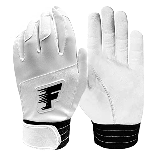 FINGER TEN Baseball Handschuhe Batting Gloves Super Grip and Protective Handschuhe, Jungen Mädchen Sommer Outdoor Sporthandschuhe (Youth Size-Weiß, S Youth) von FINGER TEN