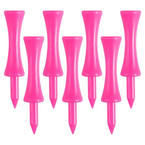 FINGER TEN Golf-Tees Kunststoff-Schloss unzerbrechliche gleiche Höhen 2 1/4 ''57mm Step Down Wert 60 Stück, Golf-Übung-Tee einfach zu Finden für Matten Farbe Lila Rosa Orange Mischfarbe (Rosa) von FINGER TEN