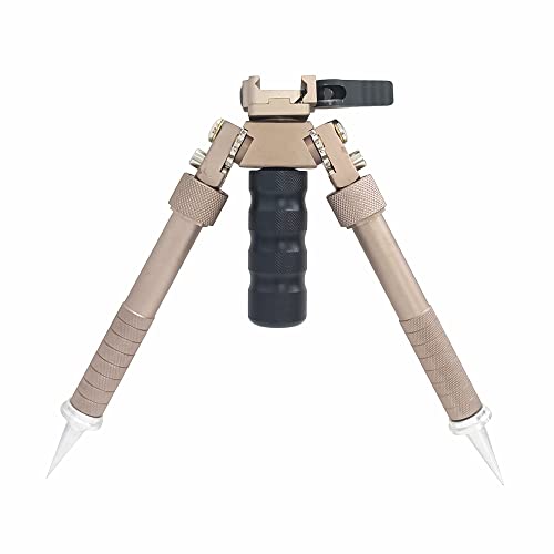 FIRECLUB 2017 16,5 Zoll bis 22,9 cm Tactical Bipod Adjustable Extension Quick Detach Picatinny Rail Mount Sniper Jagd (Dark Earth DE) with Spikes & Metal Foregrip von FIRECLUB