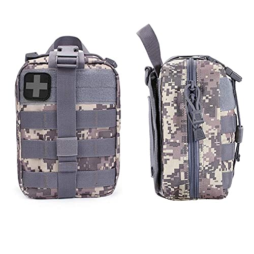 FIRECLUB Compact Tactical MOLLE Rip-Away Medical First Aid Utility Pouch 1000D Nylon for Hiking, Biking, Rock Climbing, Hunting, Sports (ACU) von FIRECLUB