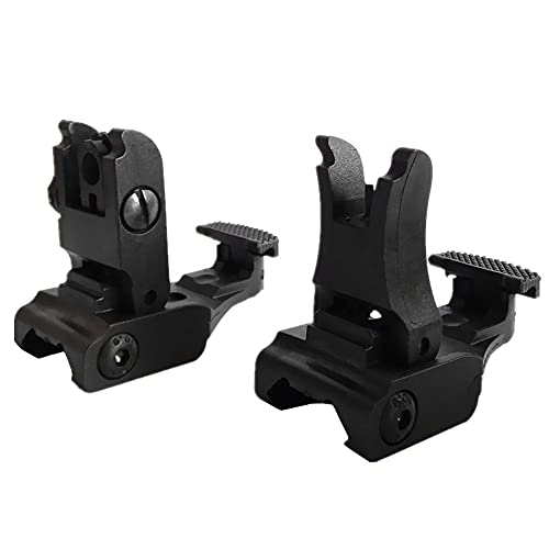 FIRECLUB Newest Model Tactical Polymer Folding Front and Rear Set Flip Up Backup Sights (Black) von FIRECLUB