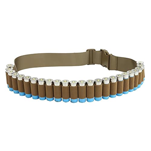 FIRECLUB Shotgun Shell Bandolier Belt 12/20 Gauge Ammo Holder for Tactical Military Hunting (27 Rounds, 135cm) (Tan) von FIRECLUB