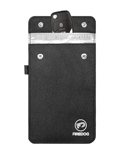 FIREDOG Faraday Tasche für Autoschlüssel und Smartphone, Schlüsselsignalblockiertasche, Anti-Diebstahl-Autoschutz, Handy RFID/Keyless Entry Fob Signalblockiertasche (schwarz) von FIREDOG