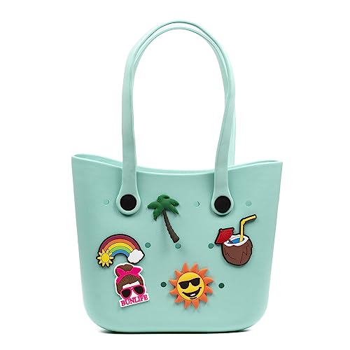 FIRENZE ARTEGIANI Libelulla Shopper Strandtasche, EVA-Schaumstoff, mit langen Griffen, dekorativ, 34 x 10 x 28 cm, Farbe: Mintgrün, Minzgrün, Utility von FIRENZE ARTEGIANI