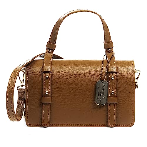 FIRENZE ARTEGIANI. Andretta Umhängetasche für Damen, Echtleder, Palmellato-Finish, 22 x 7 x 13,5 cm, Farbe: Leder, Leder, Utility von FIRENZE ARTEGIANI