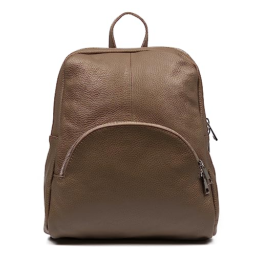 FIRENZE ARTEGIANI. Monastier Rucksacktasche Damen.Echtleder Dollaro 28x8x32cm Farbe: Taupe dunkel, Dunkles Taupe, Talla única, Casual von FIRENZE ARTEGIANI