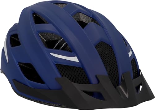 FISCHER Erwachsene Fahrradhelm, Radhelm, Cityhelm Urban Plus Boston, S/M, 52-59cm, blau, mit integriertem LED-Rücklicht von Fischer