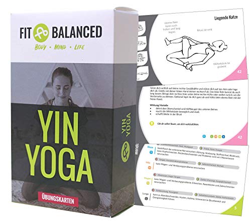 FIT&BALANCED Yin Yoga Übungskarten, sanftes Yoga, für Anfänger und Fortgeschrittene, mit 70 Yogaübungen, Yogabox (in Neuer Verpackung) von FIT&BALANCED