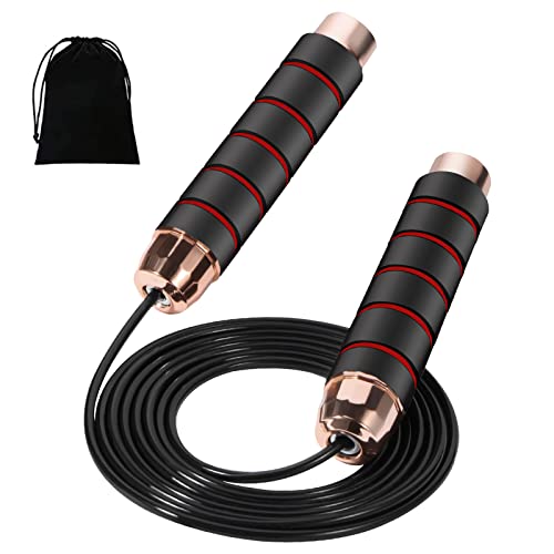 FITMYFAVO Jump Rope Baumwolle Verstellbares Springseil für Damen, Erwachsene und Kinder Athletic Fitness Übung Springseil (Rot) von FITMYFAVO