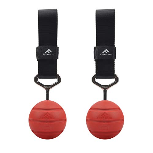 FITactic 7,6 cm Groove Rock Climbing Solid Training Cannonball Bomb Power Pull Up Ball Hold Grips for Straps for Finger, Unterarm, Bizeps, Back Muscles (2 Bälle, Red Groove 7,6 cm) von FITactic