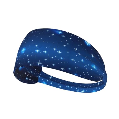 Blaues Sternenmuster, dehnbares Sport-Haarband, für Herren und Damen, Fitness-Stirnband für Tennis, Laufen, Radfahren und Yoga von FInpan