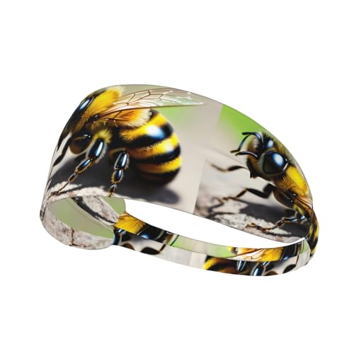 Cute Little Bee dehnbares Sport-Haarband, für Herren und Damen, Fitness-Stirnband für Tennis, Laufen, Radfahren und Yoga von FInpan