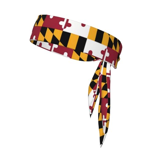 Flag Of Maryland Sport-Stirnbänder, Laufen, Fitness-Haarbänder für Herren und Damen, weich, für Tennis, Radfahren und Yoga von FInpan
