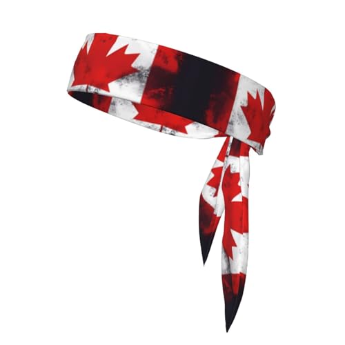 Sport-Stirnbänder mit kanadischer Flagge, Laufen, für Damen und Herren, weich, für Tennis, Radfahren und Yoga. von FInpan