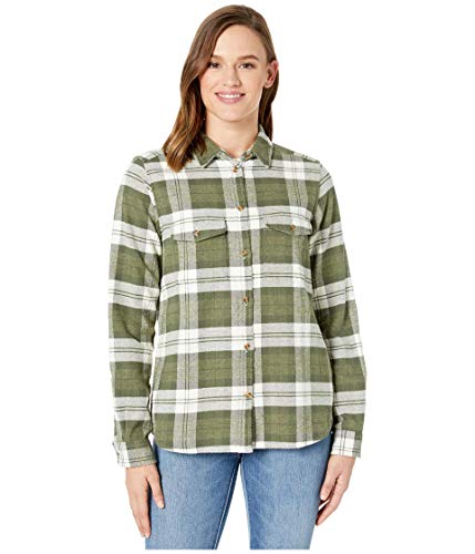 FJALLRAVEN Damen Övik Heavy Flannel Shirt W Hemd, grün, L von FJALLRAVEN