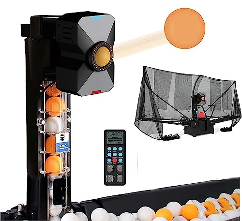 FJAUOQ Automatische Tischtennis Ballmaschine Tischtennis Trainingsroboter Ping Pong Roboter 9 Spineinstellungen Automatic Launcher Recycling-Netzen,001 von FJAUOQ