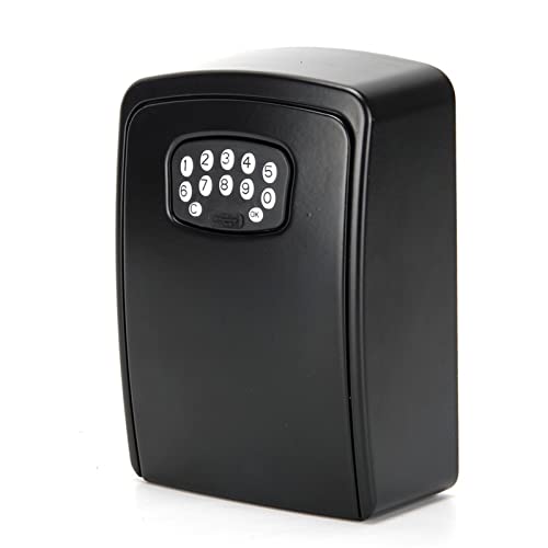 FJZFXKZL Schlüsseltresor, Wasserdichter Smart Key Storage Secret Box mit Code APP. Multifunktions-Wandschlüssel-Safe-Box for den Innenbereich (Color : Schwarz) von FJZFXKZL