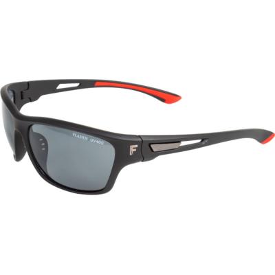 FLADEN Sonnenbrille, polarisiert, matt black red frame grey lens von FLADEN