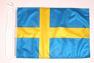 Bootsflagge Schweden Flagge Fahne 25 x 40 cm FLAGGENMAE® Bootsfahne von FLAGGENMAE