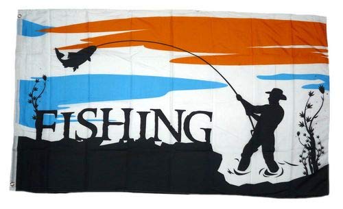 Flagge Fahne Angler Fishing 90 x 150 cm FLAGGENMAE® von FLAGGENMAE