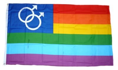 Flagge Fahne Regenbogen Gay 90 x 150 cm FLAGGENMAE® von FLAGGENMAE