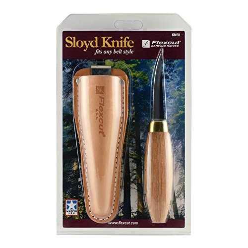 Flexcut Sloyd Messer, Klinge aus Karbonstahl, 19,5 cm Gesamtlänge, 7,5 cm Klinge, (KN50) von FLEXCUT