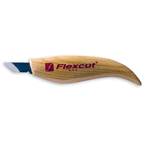 Flexcut Skew Messer, polierter und geschliffener Hartstahl, Griff aus Esche (KN11) von FLEXCUT