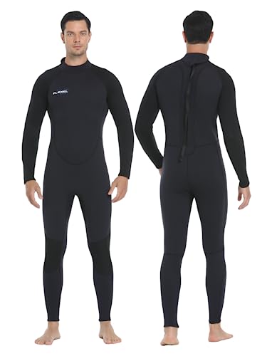 FLEXEL Schwimmanzug Herren Neoprenanzug Lang 3mm Wetsuit - Super Stretch Tauchanzug und Surfanzug für Herren Schnorcheln Schwimmen - Nassanzüge aus Neopren mit Rückenreißverschluss von Flexel