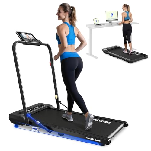 FlexiSpot Klappbares Laufband Walking Pad, Jogging Pad MAX – 1-12 km/h, LED-Display, Kabellose Fernbedienung, Rutschfest & Stoßdämpfung, Mit Schmiermittel, APP-Unterstützung, Max. Tragfähigkeit 140 kg von FLEXISPOT
