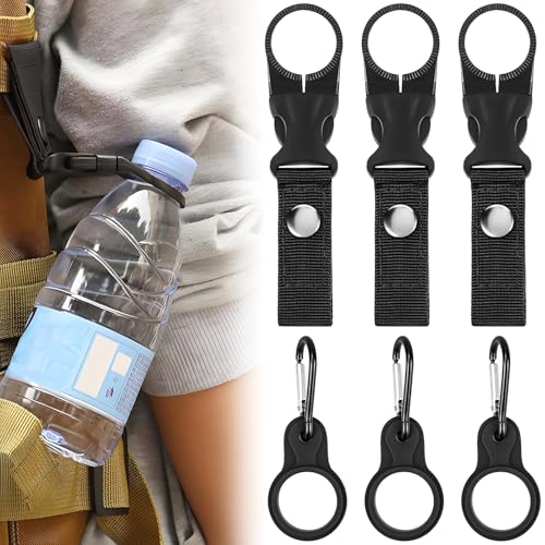 FLEXNOVA 6 Stück Flaschenhalter Gürtel Schwarz, Nylon Gürtel Flaschenhalter Clips Tasche Water Bottle Holder, Karabiner Flaschenhalter Set, Wasserflaschen Schnallen Halter, Outdoor Trinkflaschen Haken FLEXNOVA 6 Stück Flaschenhalter Gürtel Schwarz, Nylon Gürtel Flaschenhalter Clips Tasche Water Bottle Holder, Karabiner Flaschenhalter Set, Wasserflaschen Schnallen Halter, Outdoor Trinkflaschen Haken von FLEXNOVA