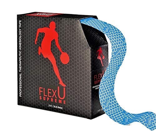 FLEXU Kinesiologie-Tape; 140 vorgeschnittene I-förmige Streifen; 5X25 cm. medizinisches Klebeband; Lindert Schmerzen, reduziert Schwellungen und sorgt für eine schnellere Genesung (Blau) von FLEXU